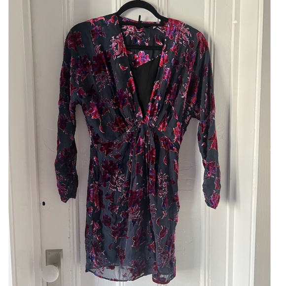 NWT Rag & Bone Velvet Floral Mini Dress - Picture 3 of 6